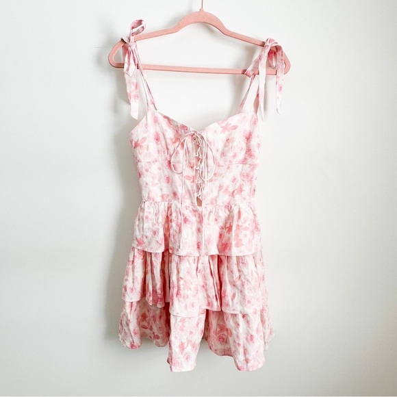 Bardot Laurie Floral Mini Dress in Pink Floral sz XS 2 - Picture 4 of 8